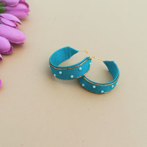 Blue Hoop Earrings