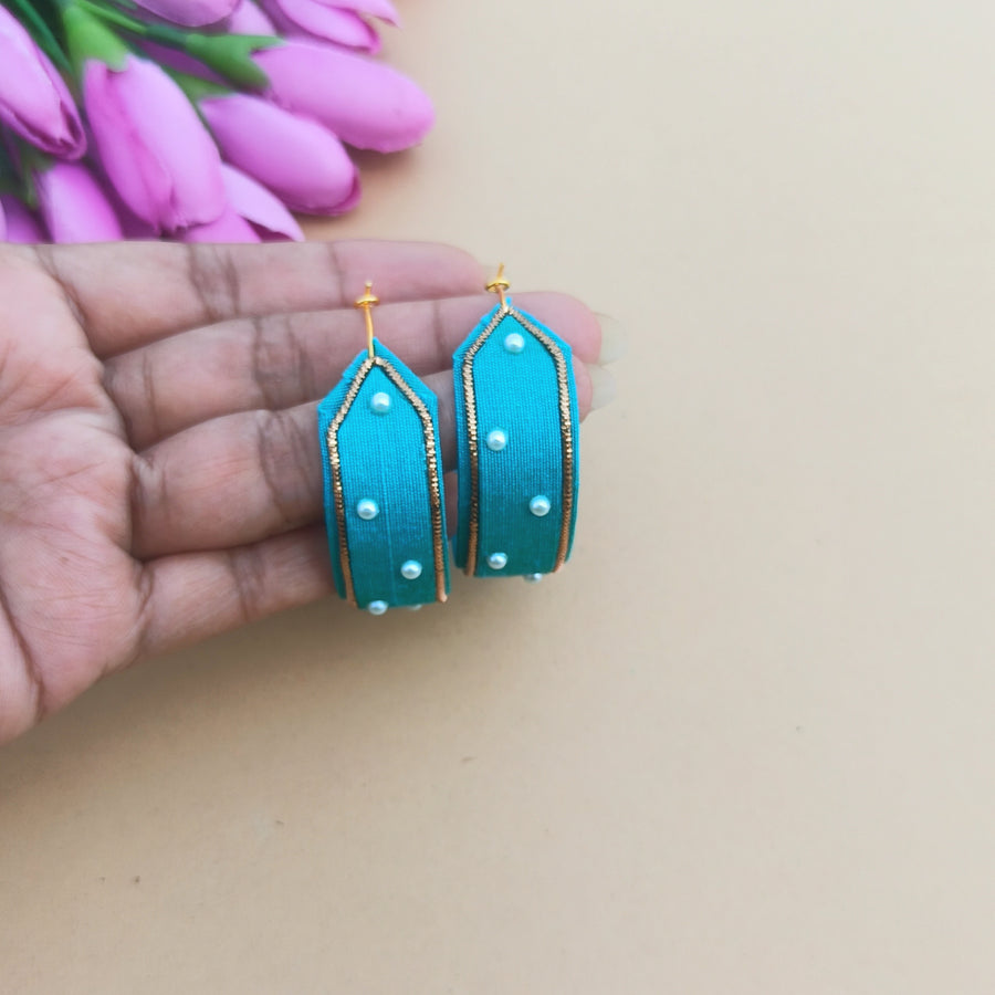 Blue Hoop Earrings