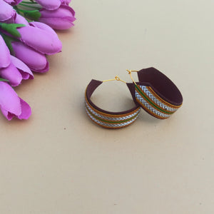 Khun Border Hoop Earrings