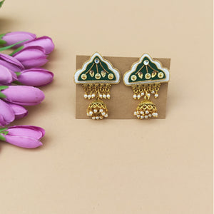 Emerald Jhumka Earrings