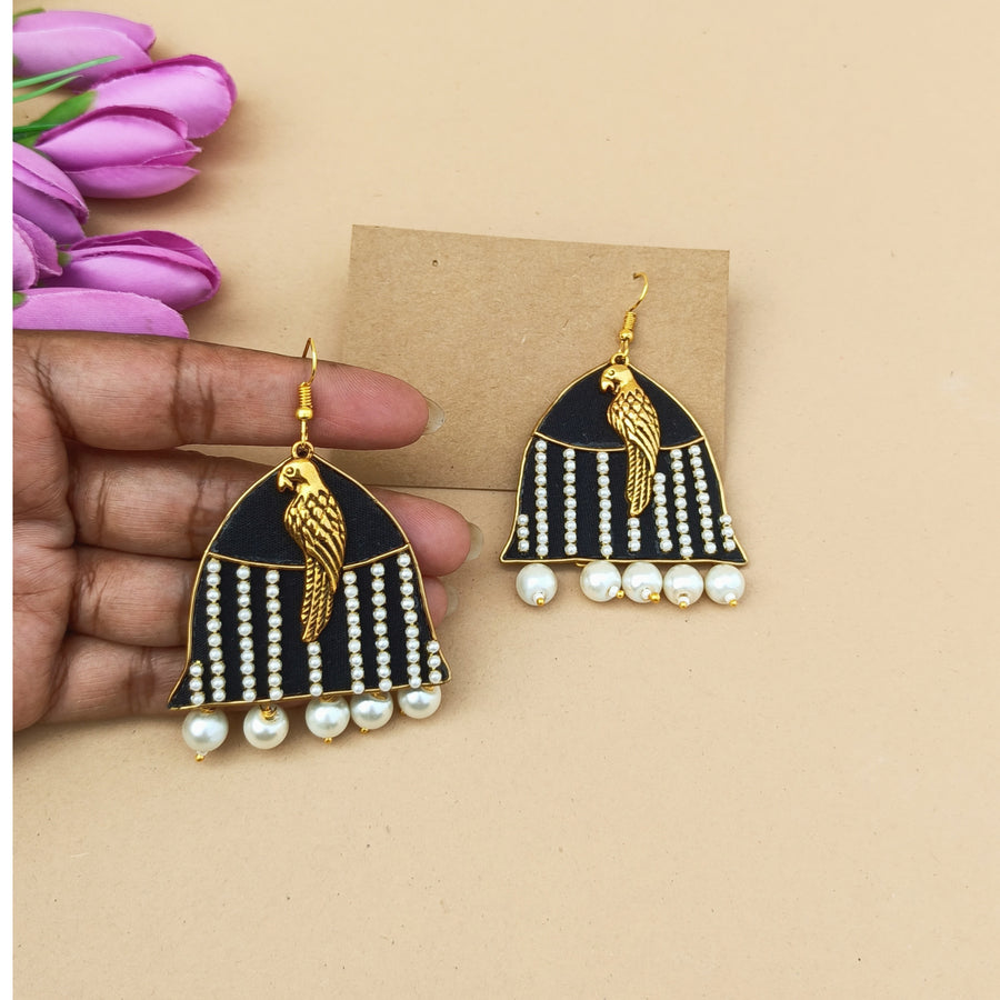 Pearl Panchhi Hanging Earrings