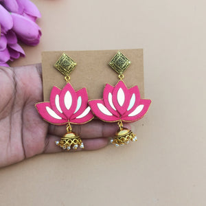 Pink Lotus Jhumka