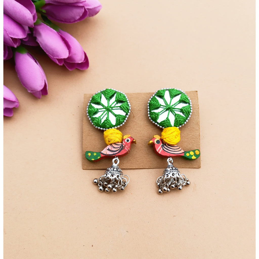 Peacock Mirror Earrings