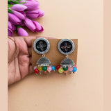 Multicolour Oxidised Jhumka