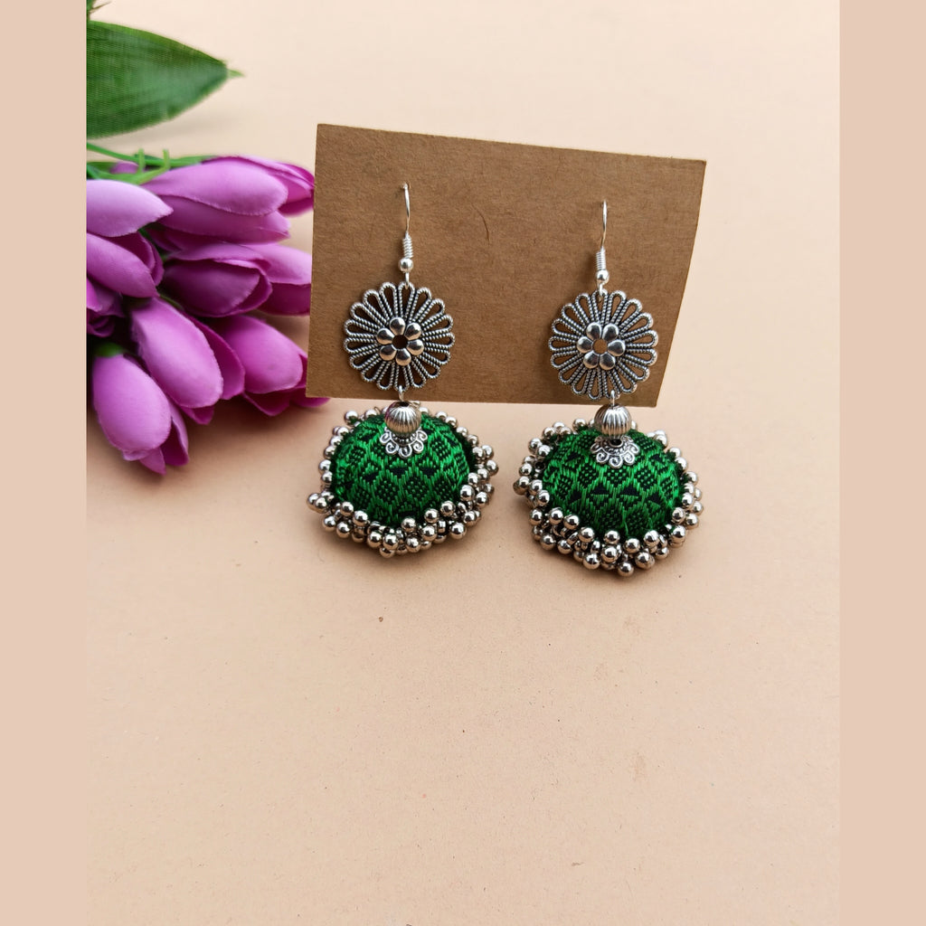 Green Khun Jhumka Earrings