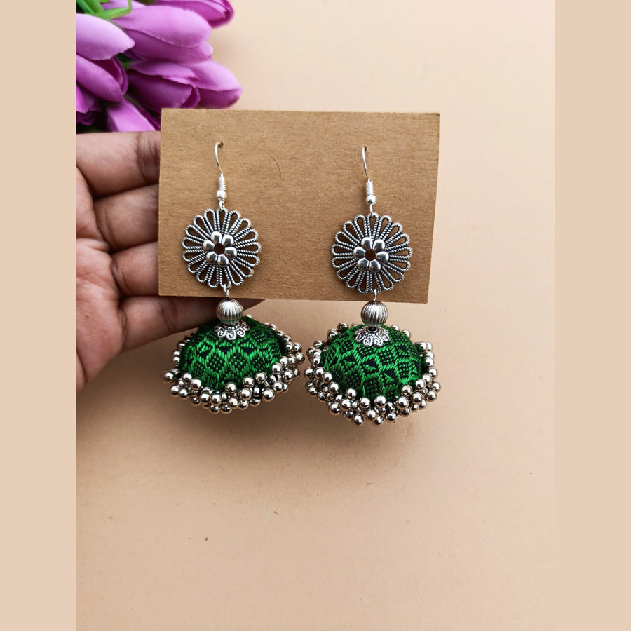 Green Khun Jhumka Earrings