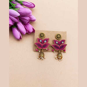 Pink BougainBelle Jhumka