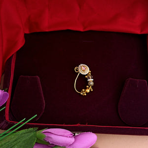 Pink AD Stone नथ