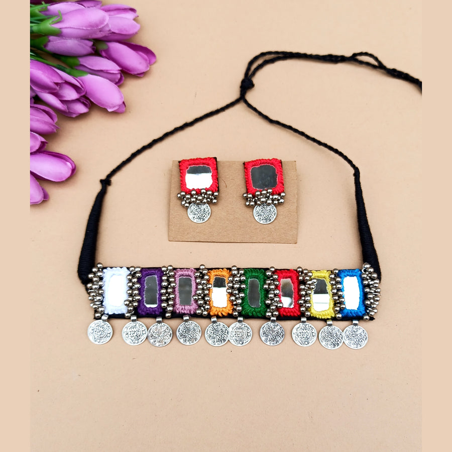 Multicolored Mirror Necklace
