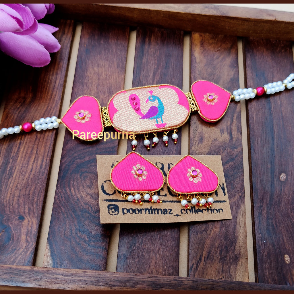 Pink Mayuri Choker Necklace