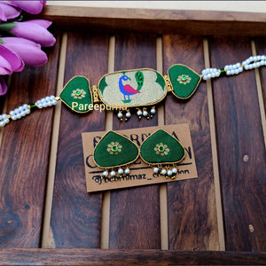 Green Mayuri Choker Necklace