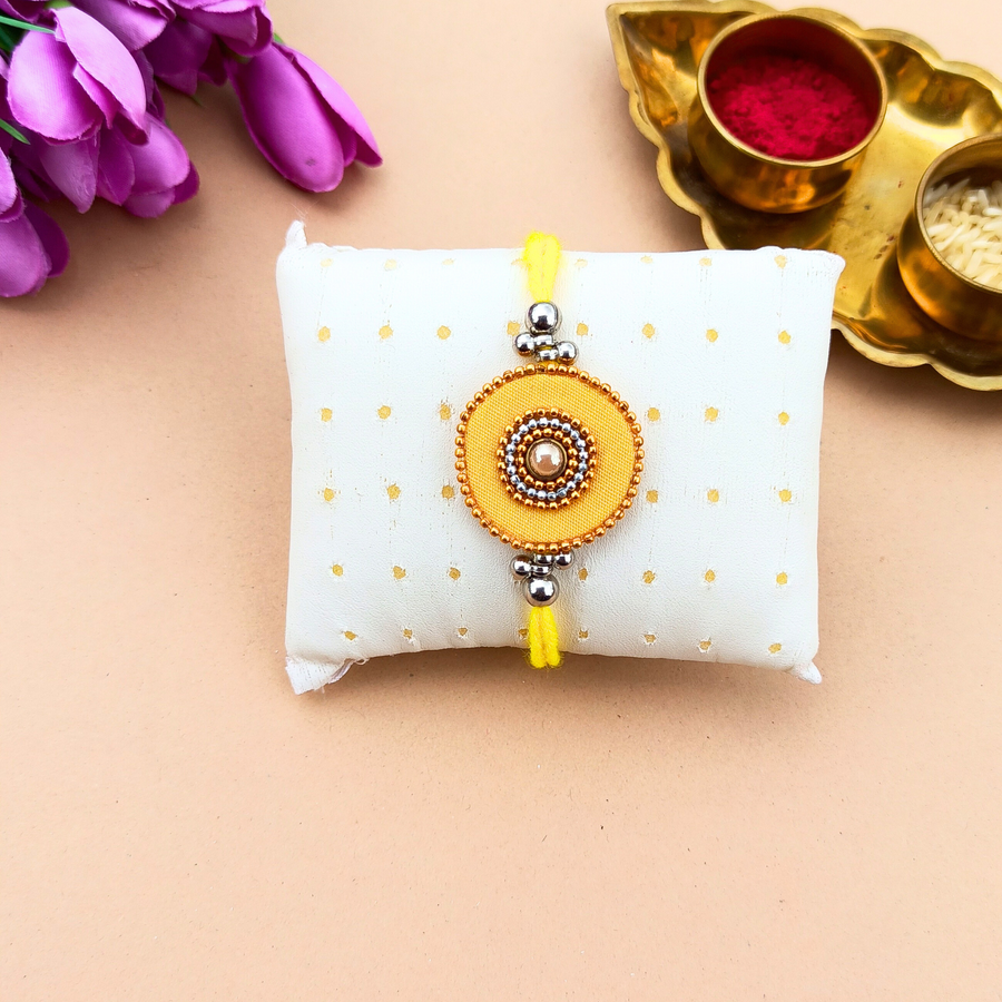 Yellow Handmade Fabric Rakhi