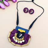 Purple Mahalaxmi Necklace