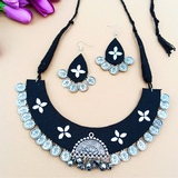 Oxidised Charm Mirror Necklace