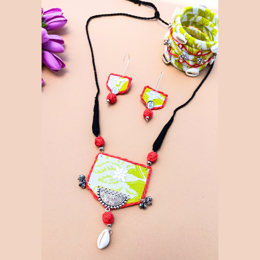 Lime Green Boho Necklace