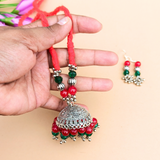 Oxidised Dazzle Jhumka Necklace