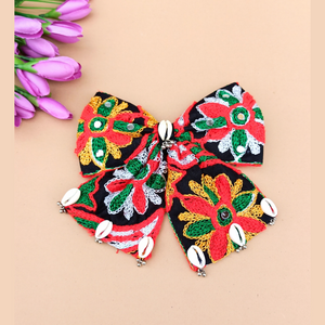 Black Embroidery Lace Bow Hairclip