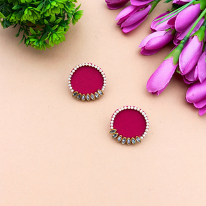 Magenta Stud Earrings