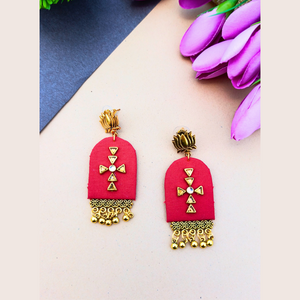 Red Lotus Ghungroo Earrings