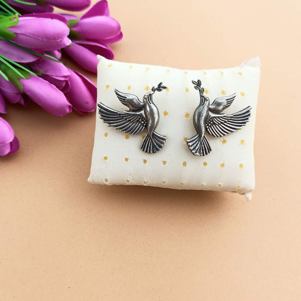 Bird Earrings Silver Replica