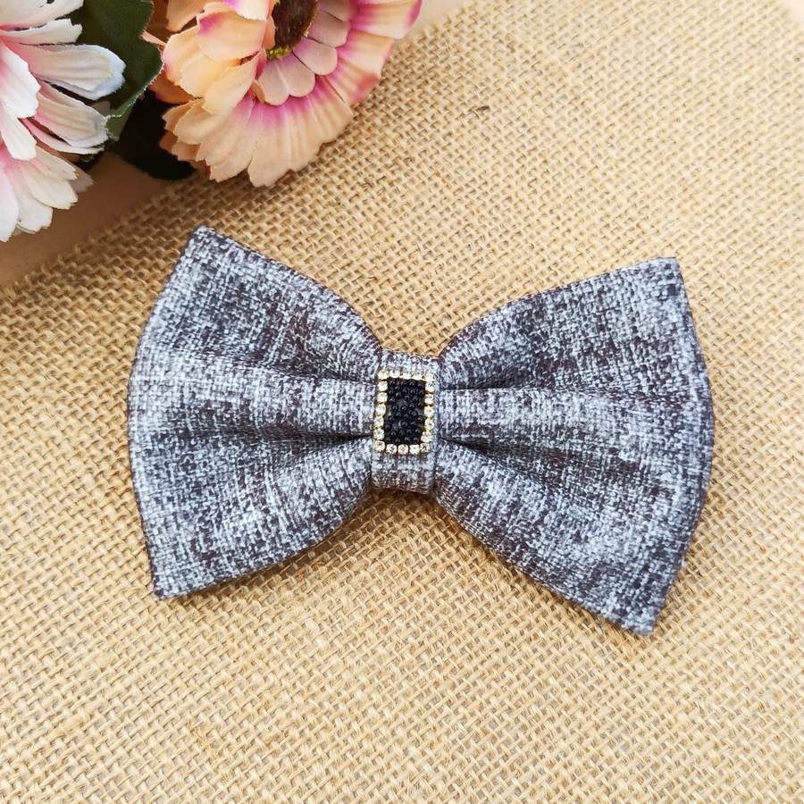 Gray Bow Hairclip