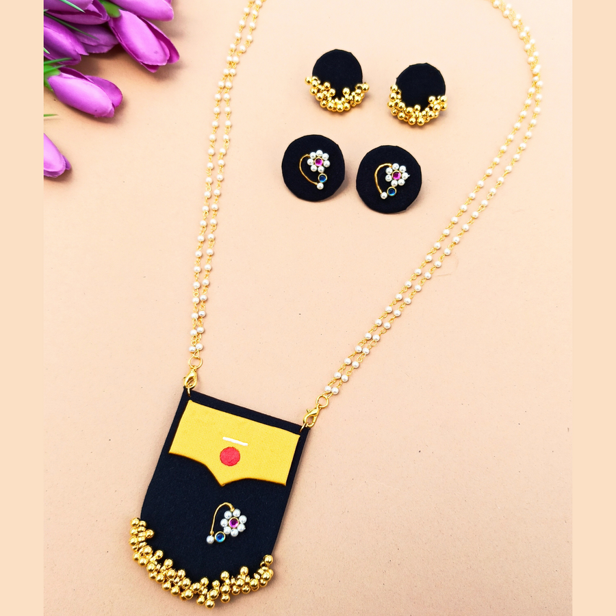 Mahalaxmi Nath Shringar Necklace with pearl Chain