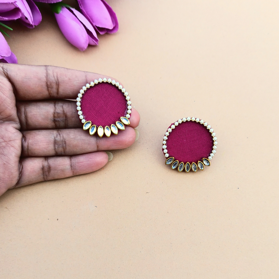 Magenta Stud Earrings