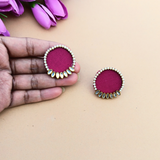 Magenta Stud Earrings