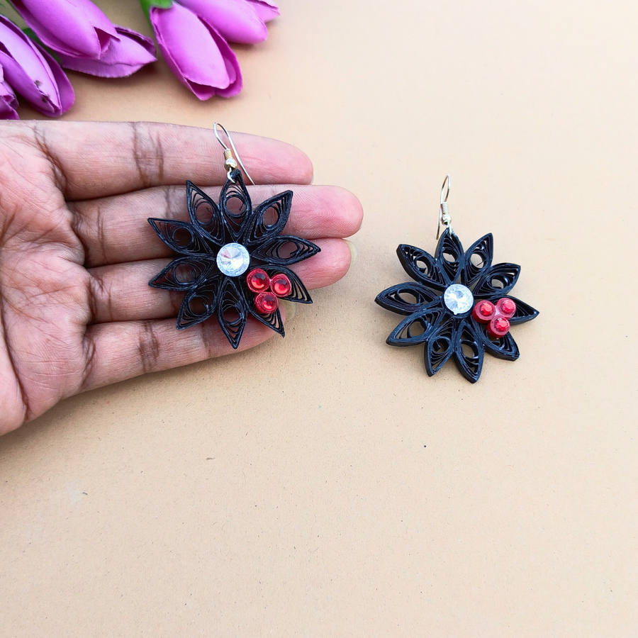 Black Quilling Flower Hanging