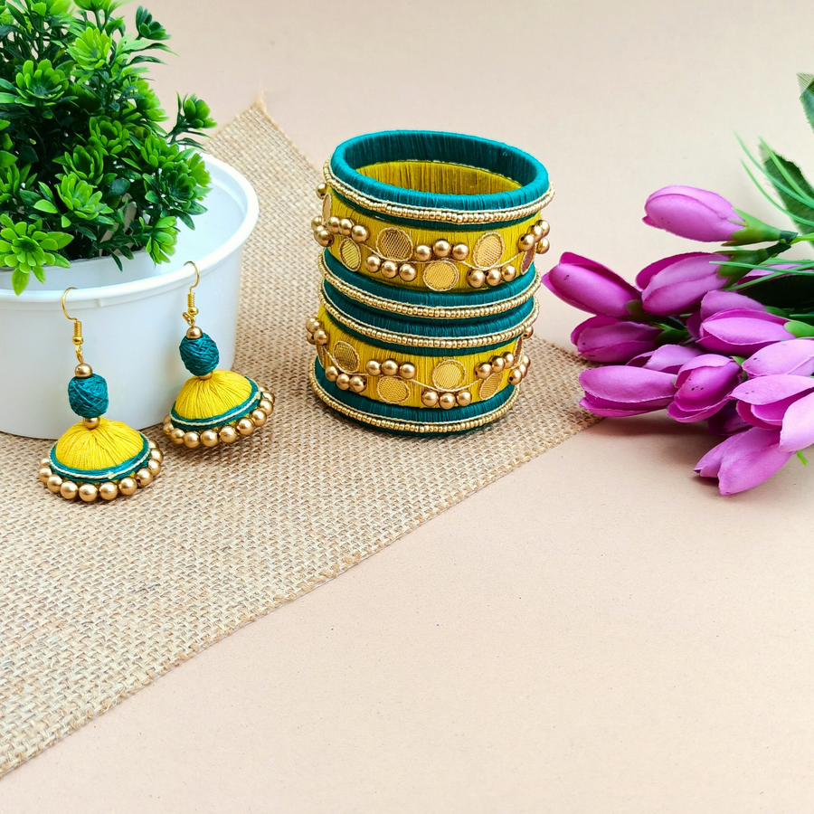 Thread Jhumka Combo set