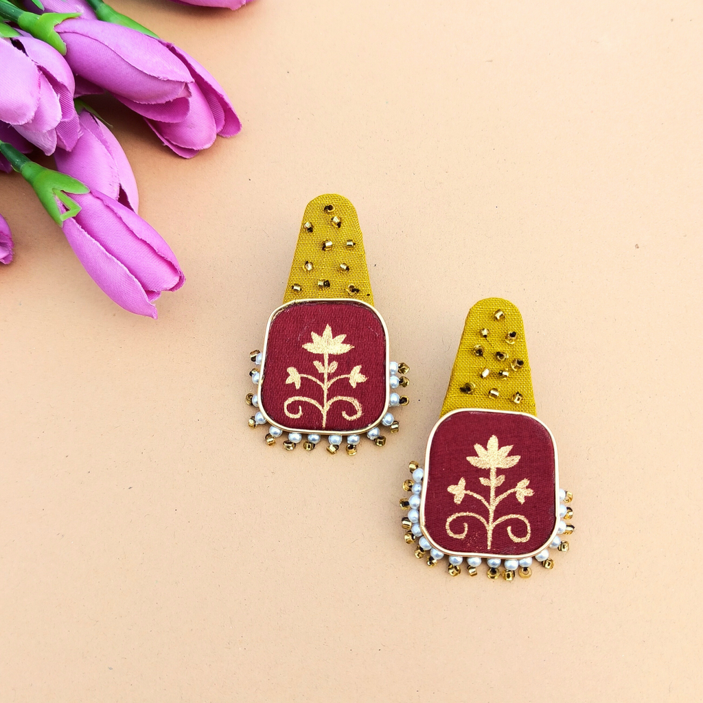 Rustic Royale Hand-painted Earrings