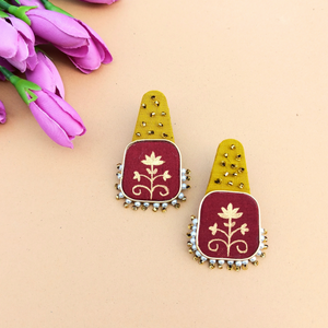 Rustic Royale Hand-painted Earrings