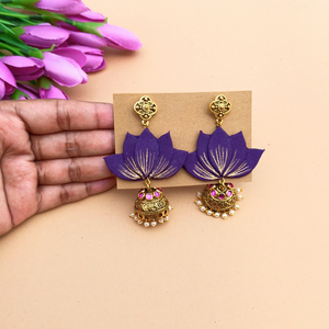 Purple Lotus Jhumka
