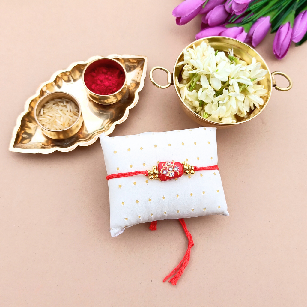Glass Kundan Bead Rakhi