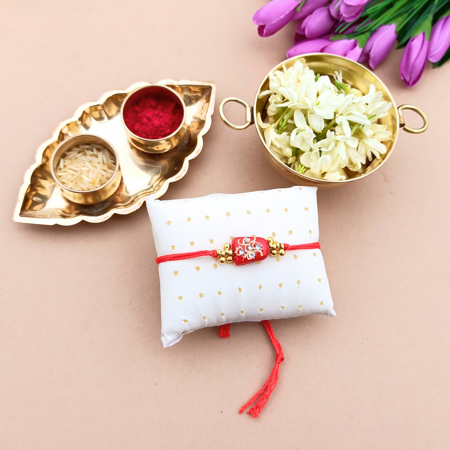 Glass Kundan Bead Rakhi