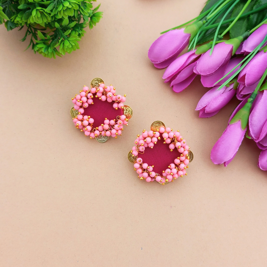 Magenta Fabric Lorial Earrings
