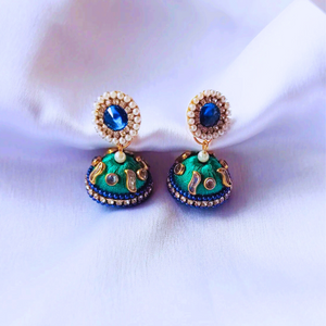 Blue Silk Thread Jhumka