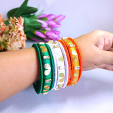 Tricolour Silk Thread Bangles