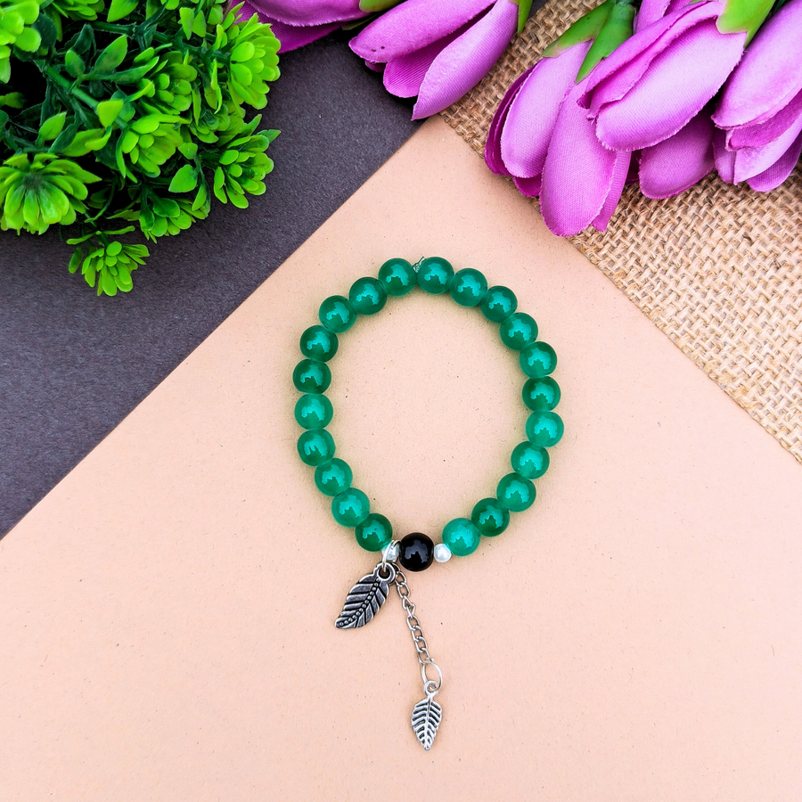 Glass Bead Charm Bracelet