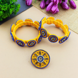 Haldi Fabric Jewellery Set