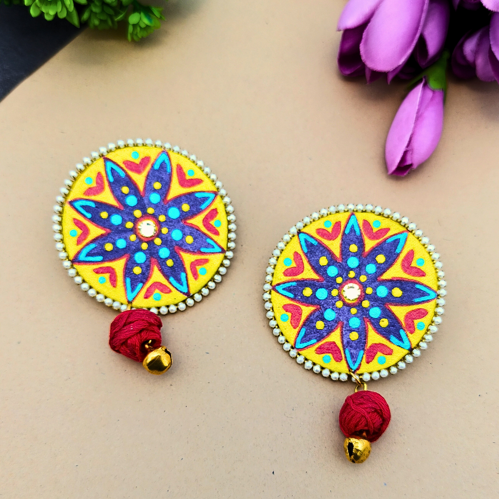 Mandala Fabric Earrings