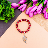 Maroon Glass Bead Bracelet