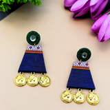 Blue Khun Border Earrings