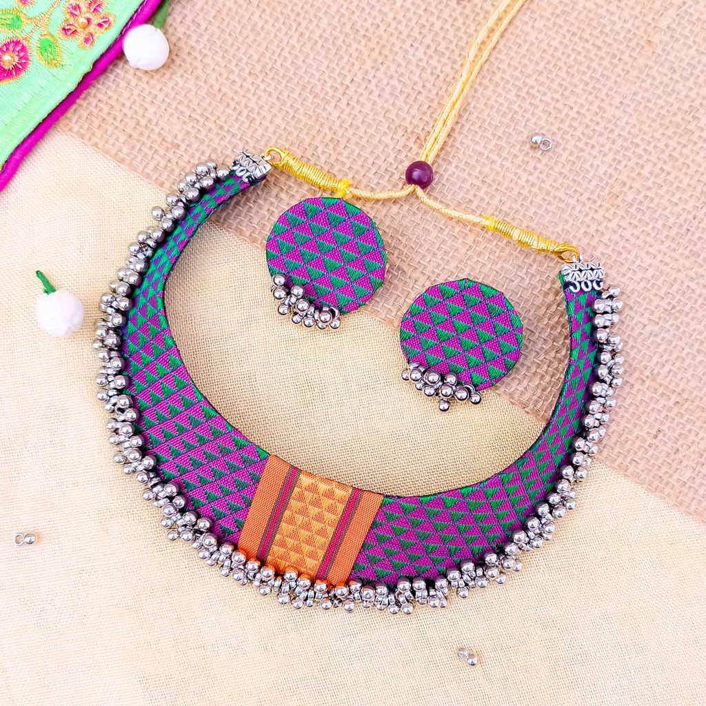 Pink Khun Ghungroo Choker