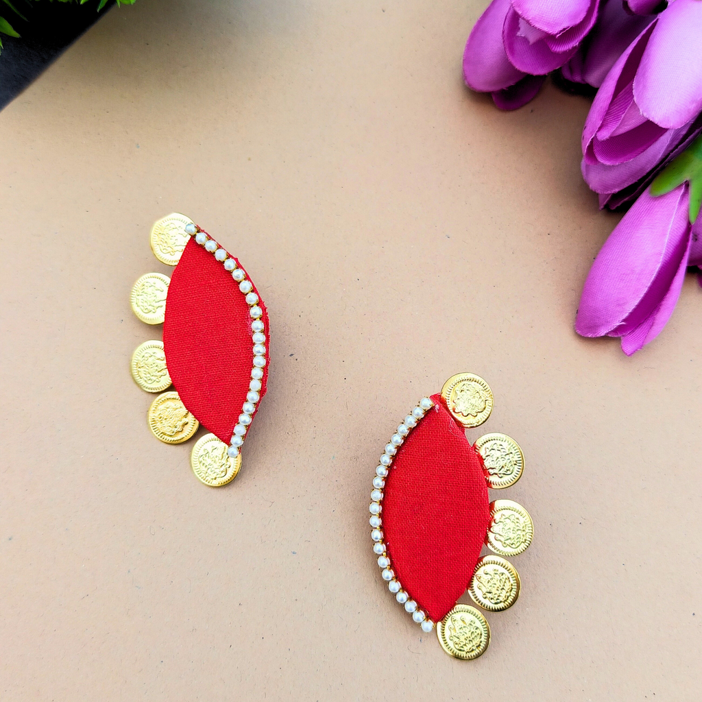 Eye Shaped Laxmi Earrings