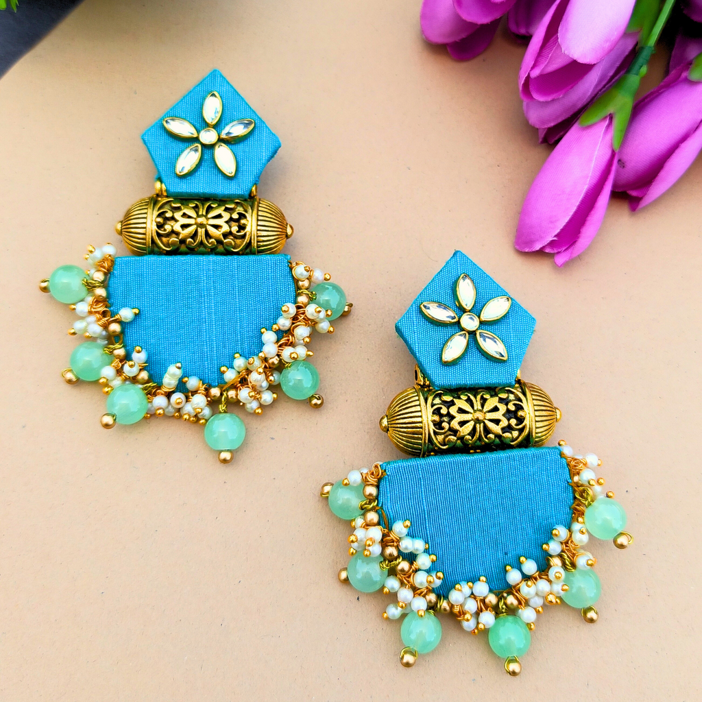 Light Blue chandelier Earrings
