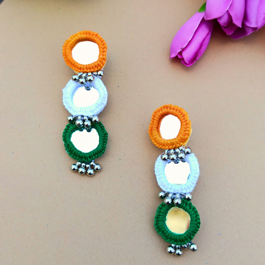 Tricolour Mirror Earrings
