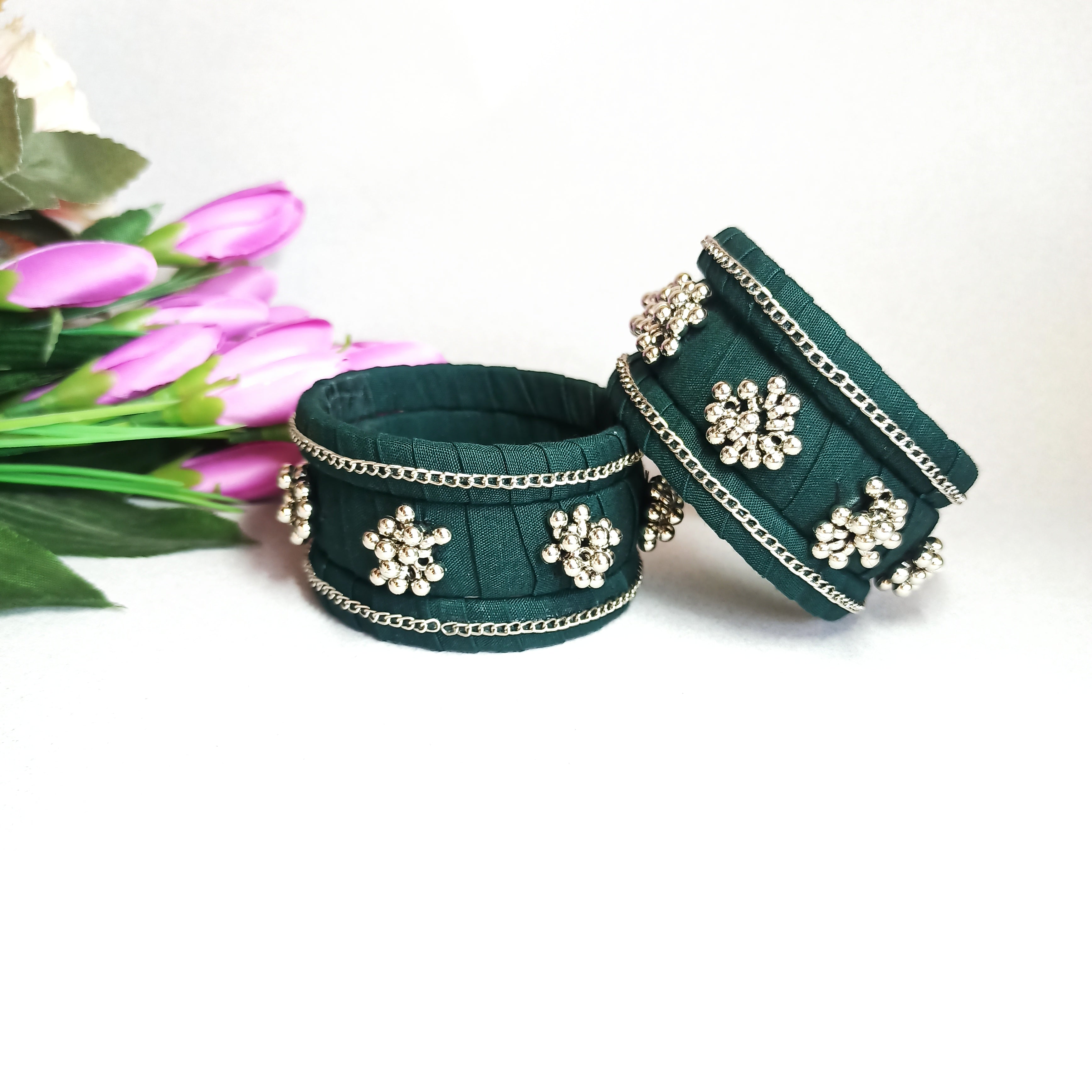 Green Fabric Bangles