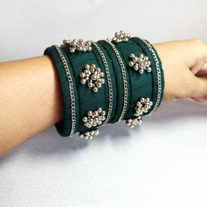 Green Fabric Bangles