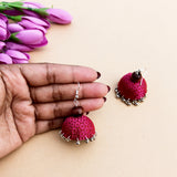 Pink Khun Jhumka Earrings